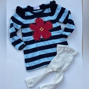Hanna Andersson sweater dress and tights-80cm (18-24 months)